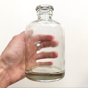 Clear thick glass jar, bottle, vase 375 mL